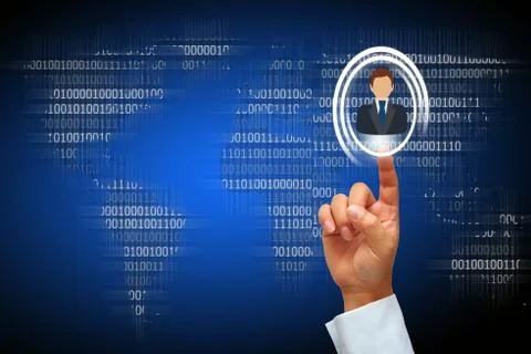 Hand and human icon button Stock Photos