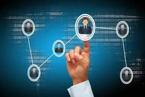 Hand and human icon button Stock Photos