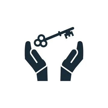 Hand and Key Icon Design Template Elements Illustrazione stock