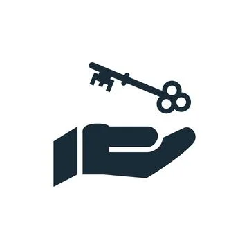 Hand and Key Icon Design Template Elements Stock Illustration