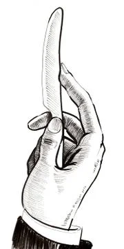 Hand and knife Illustrazione stock