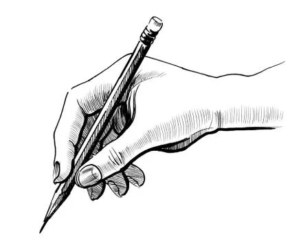 Hand and pencil Stock Illustration