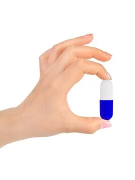 Hand and pill Stock Photos