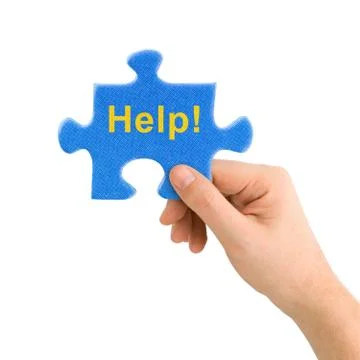 Hand and puzzle Help Foto stock