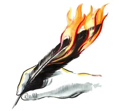 Hand and quill Stock-Illustration