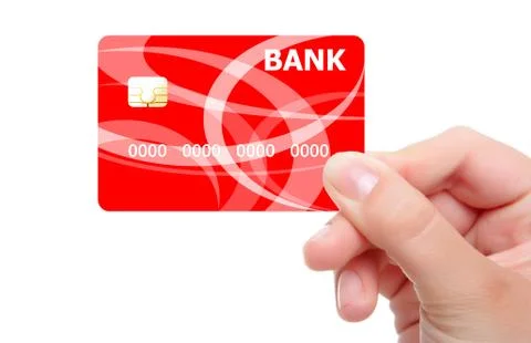 Hand and red card isolated on white Stock Photos