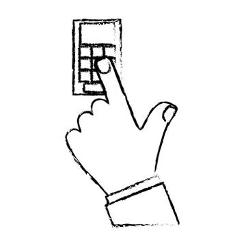 Hand and remote control icon image Stock Illustration