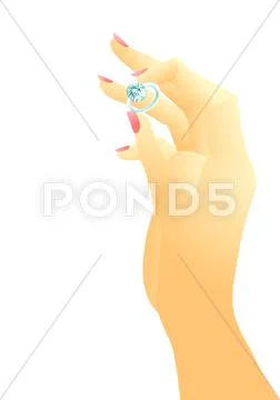 Hand and ring Stock Illustration