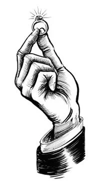 Hand and ring Stock Illustration