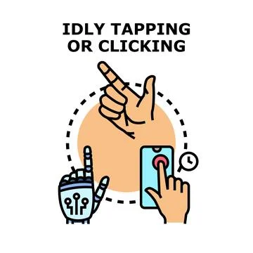 Hand and robot clicking screen concept Stock Illustration