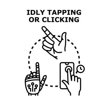 Hand and robot clicking screen concept Stock Illustration