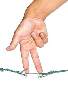 Hand and rope Stock Photos