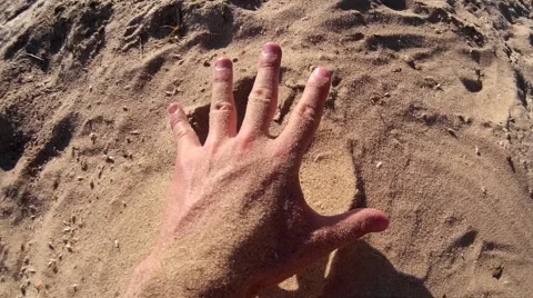 Hand and sand Stock-Footage 52881426