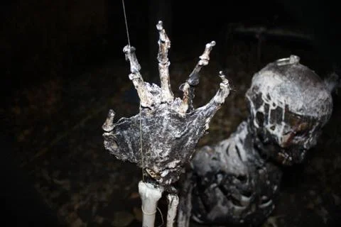 Hand and skull Foto stock
