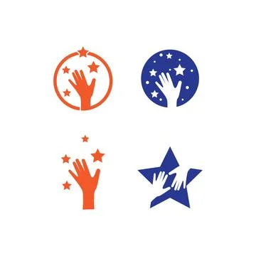 Hand and star vector Stockillustratie