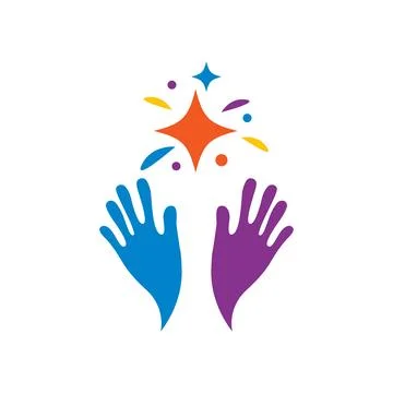 Hand and star vector Stock Illustration