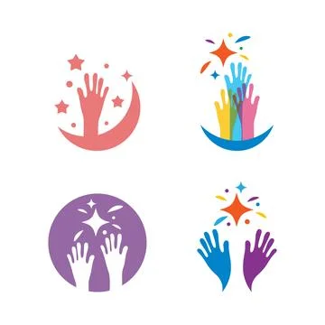 Hand and star vector 스톡 일러스트