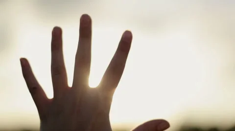 Hand and the sun Stock Footage 48024280