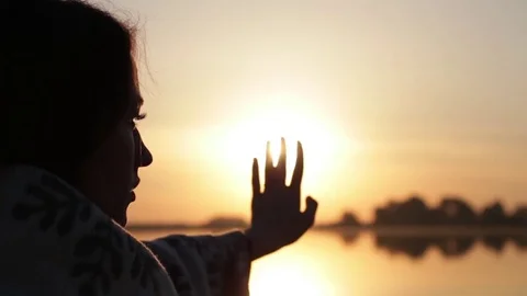 Hand And Sun Stock Footage 75944068