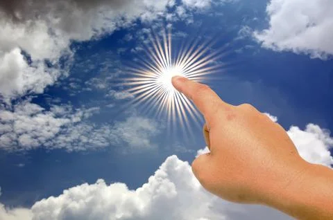 Hand and the sun Stockillustratie