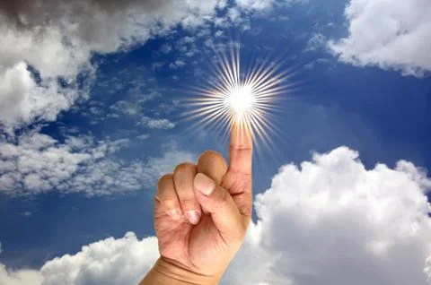 Hand and the sun Stockillustratie