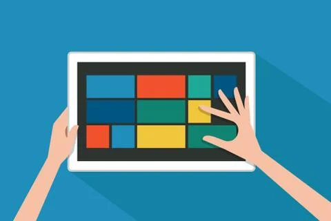 Hand and tablet Stock Illustration