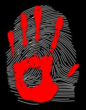 Hand and Thumb Print Stock Illustration