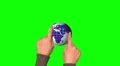 Hand and touchscreen. Earth. globe HD Footage