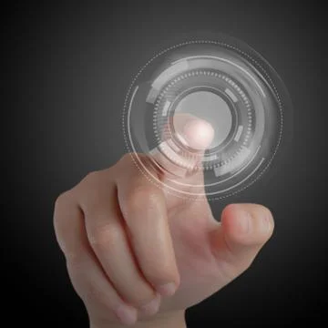 Hand and touchscreen technology Stock Illustration