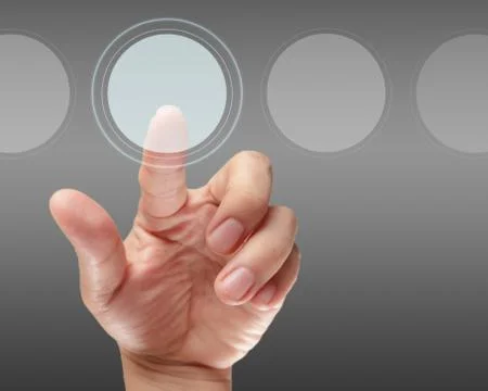 Hand and touchscreen technology Stock Illustration