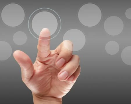 Hand and touchscreen technology Stock Illustration