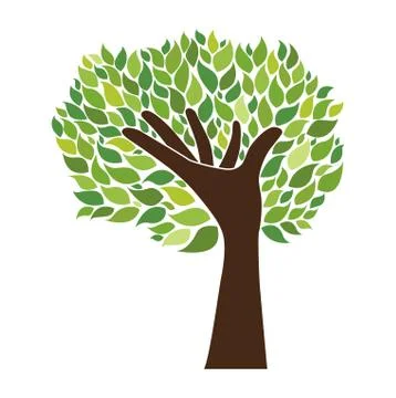 Hand and tree Stock Illustration