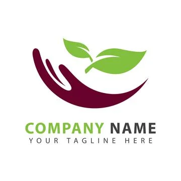 Hand and tree logo Stock Illustration