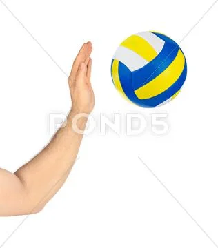 Hand and volleyball Stock Photos