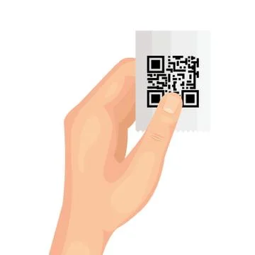 Hand and voucher with code qr イラスト素材