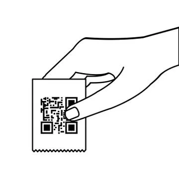 Hand and voucher with code qr Stock-Illustration