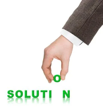 Hand and word Solution Hand and word Solution - business concept, isolated... 스톡 사진