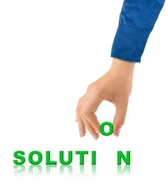 Hand and word Solution Hand and word Solution - business concept, isolated... 스톡 사진