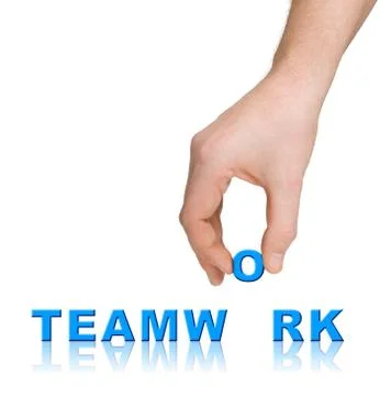 Hand and word Teamwork Stock Photos