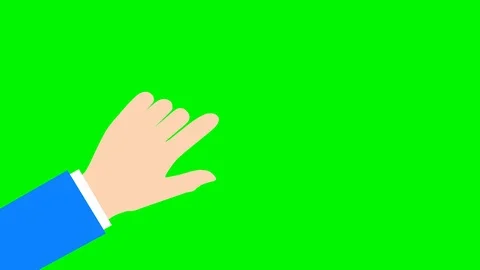 Hand animation on green background. 4k Vidéo 111445390
