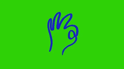 Hand animation on green screen 動画素材 331296522