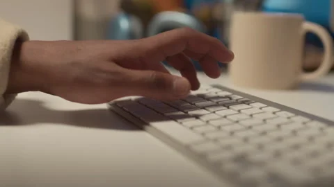 Hand of Anonymous Man Typing on Keyboard Applying Updates in IT Office Stock Footage 279624537