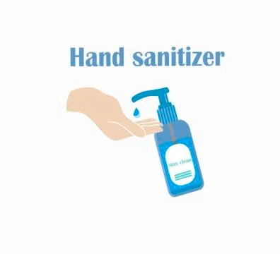 Hand antiseptic flat vector icon. Plastic bottle with sanitizer dispenser - h Stock Illustration