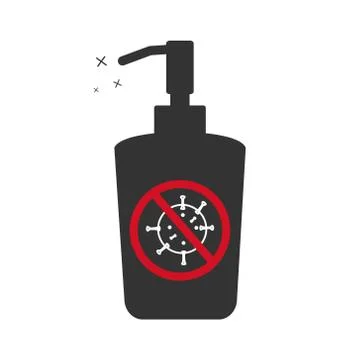 Hand antiseptic icon. Flat design illustration. Concept of Virus hand care Illustrazione stock