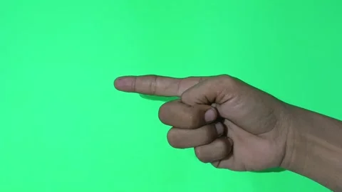 A hand appears and points a finger to the left or right. Stock Footage 318231443