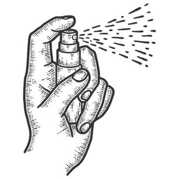 Hand that applying alcohol spray or anti bacteria spray. Stock Illustration