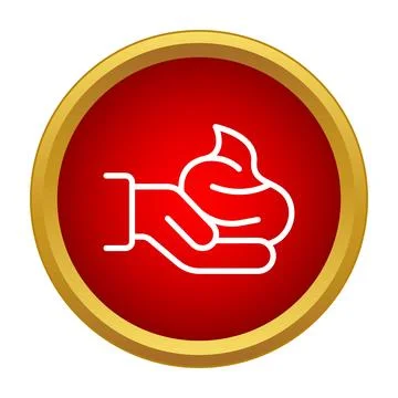 Hand applying cream cleanser or moisturizer icon Stock Illustration