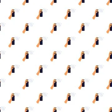 Hand applying spray dispenser pattern for hygiene Stock Illustration