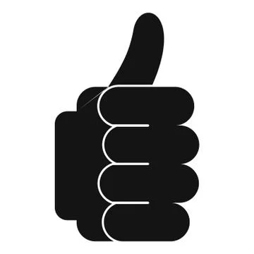 Hand approval icon, simple black style Stock Illustration