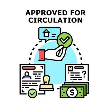 Hand approving document for circulation process イラスト素材